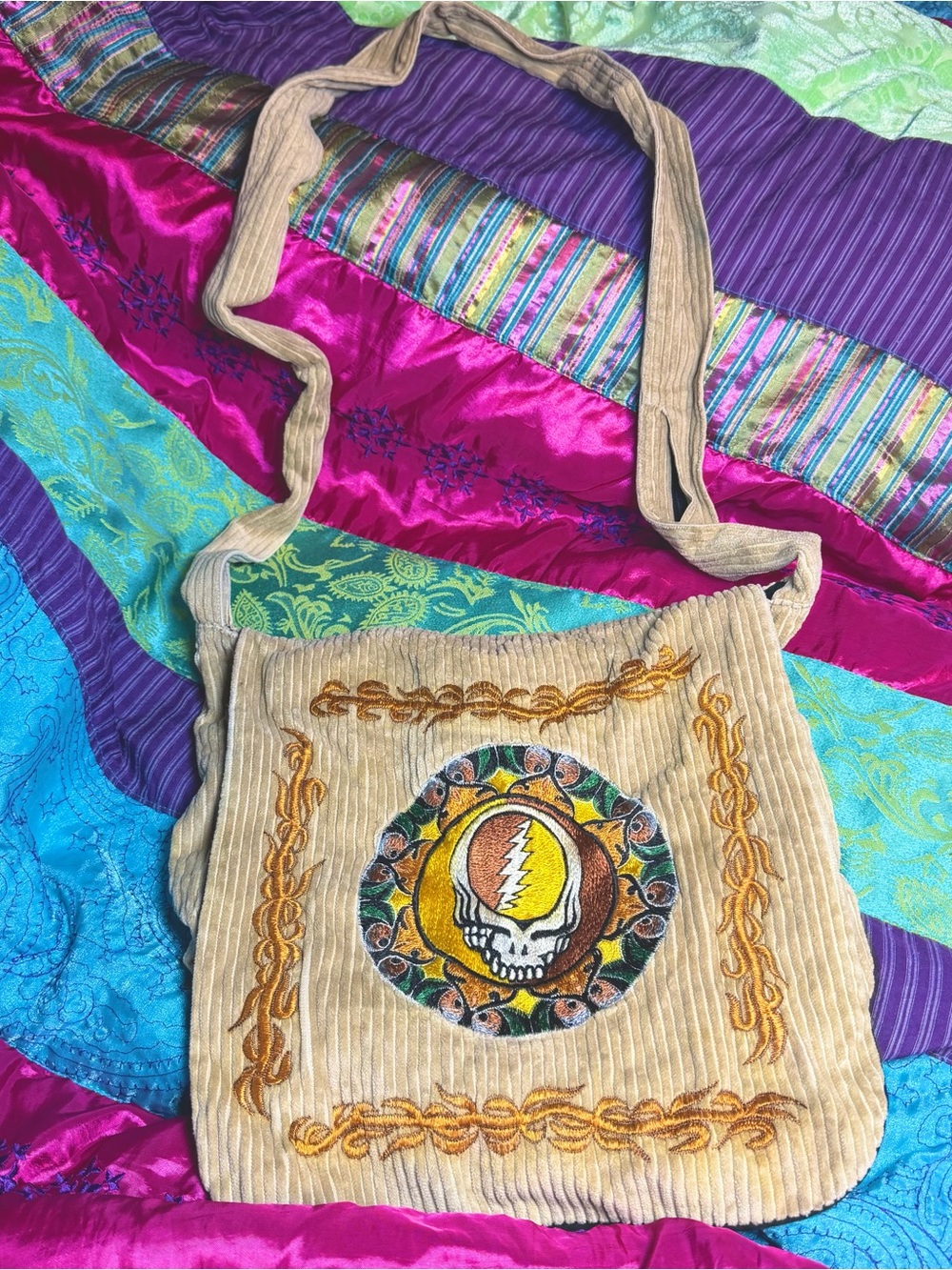 Gypsy Rose Grateful Dead Skull Messenger Bag